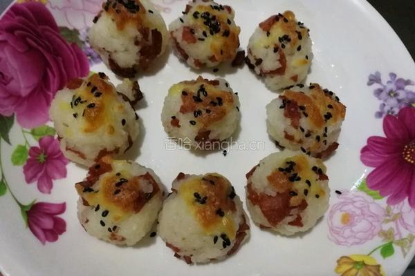 培根芝士饭团的做法图解3