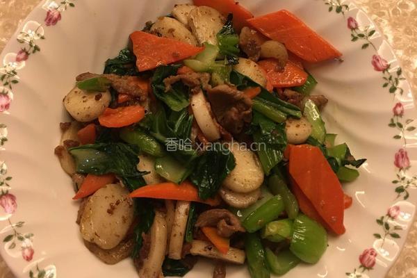青菜肉末炒年糕的做法图解6