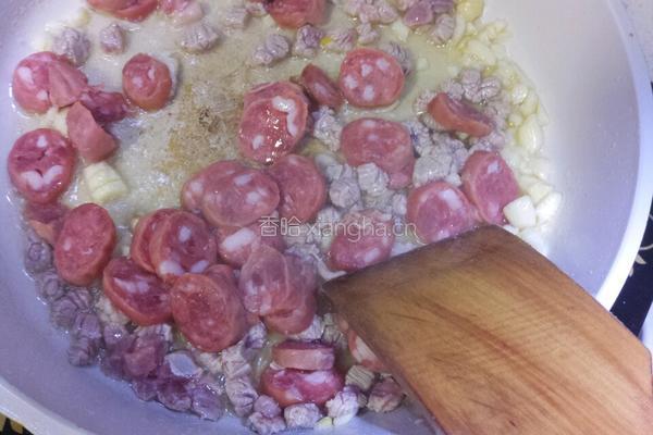 青菜牛肉炒饭的做法图解4