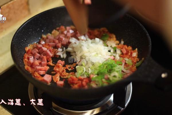 韩式辣白菜炒饭的做法图解12