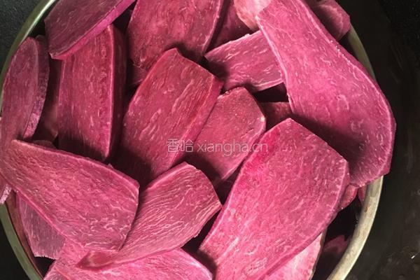 红豆紫薯饼的做法图解1