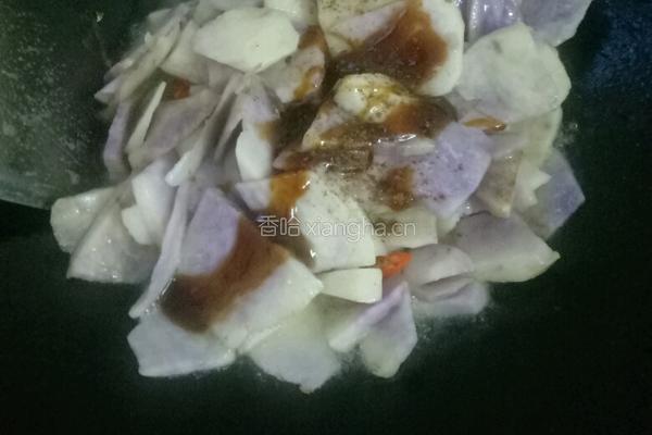 蒜蓉炒紫芋的做法图解7
