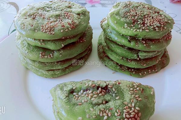 豆沙菠菜糯米饼的做法图解6