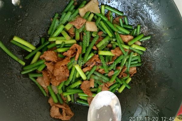 蒜台炒肉的做法图解5