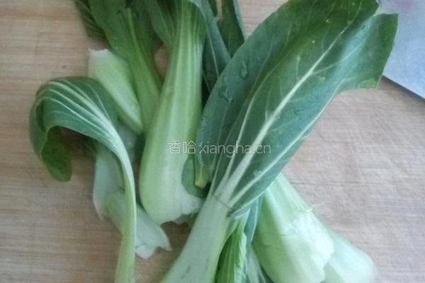 油菜鸡蛋面的做法图解1