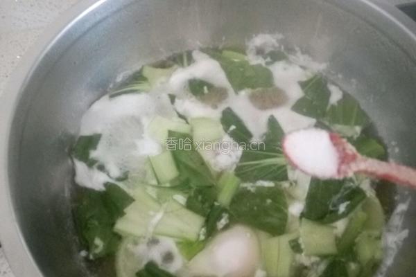 油菜鸡蛋面的做法图解7