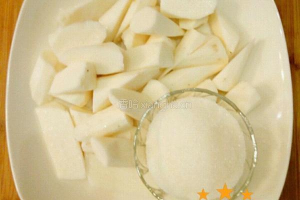 孔府菜蒋拨丝山药的做法图解2