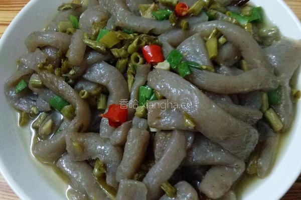 酸豆角焖魔芋的做法图解8