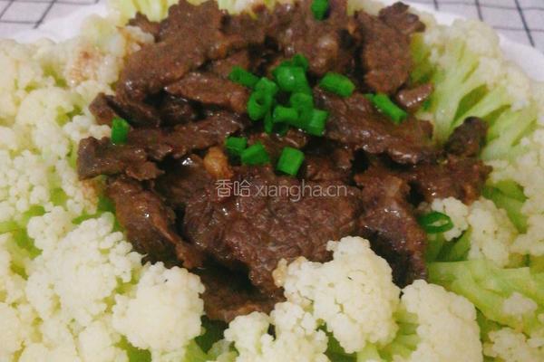 菜花炒牛肉的做法图解4