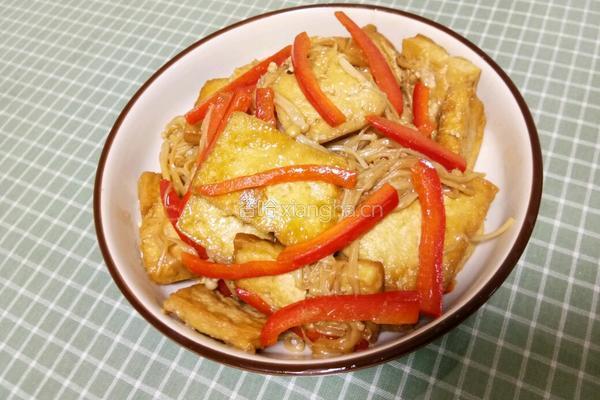 金针菇焖豆腐的做法图解5