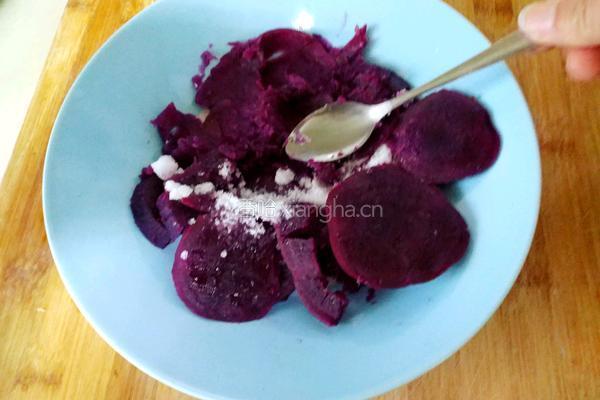 豆沙紫薯糯米饼的做法图解5