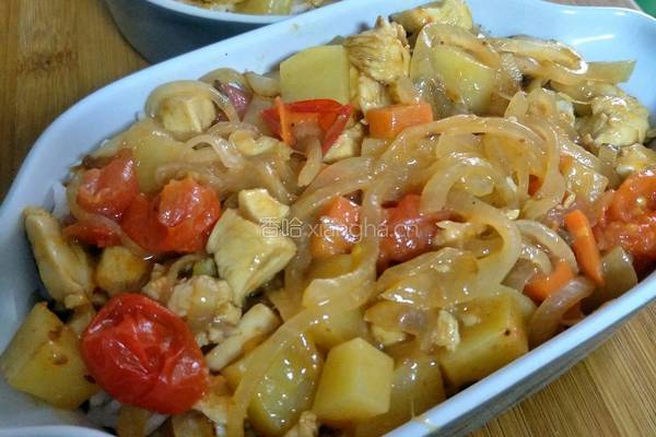 香菇酱鸡肉焗饭的做法图解13