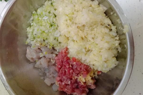 白菜猪肉虾仁饺和白菜猪肉海参饺的做法图解3