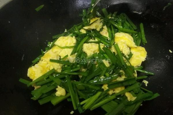 韭菜火腿炒鹅蛋的做法图解7