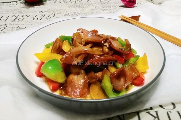 彩椒炒腊肉的做法图解1