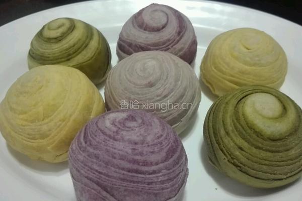 彩色螺旋蛋黄酥的做法图解27