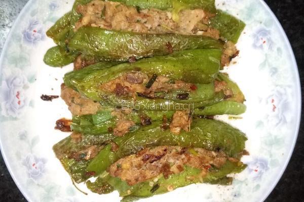 香辣虎皮椒包肉的做法图解4