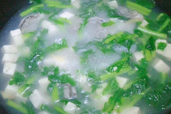 海蛎子豆腐茼蒿汤的做法图解6