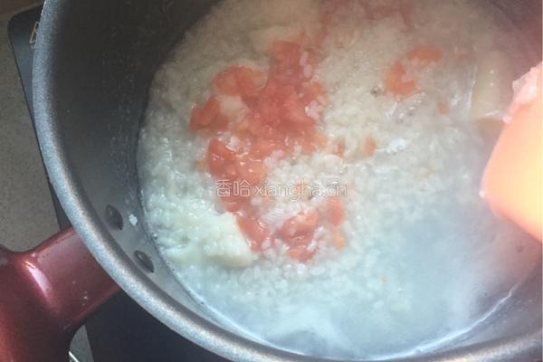 番茄龙利鱼宝宝米粥的做法图解4