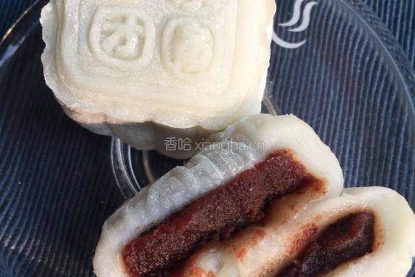 红豆沙馅冰皮月饼的做法图解4