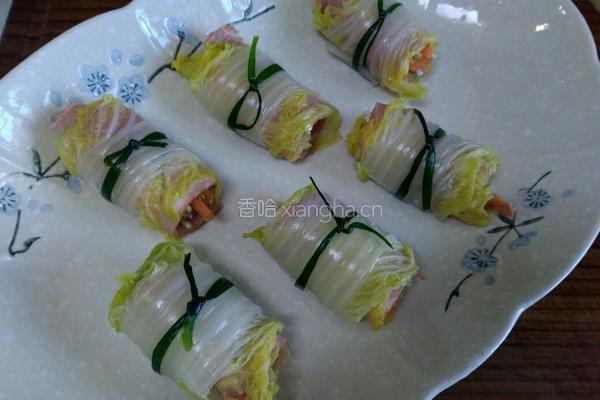 培根白菜卷的做法图解5