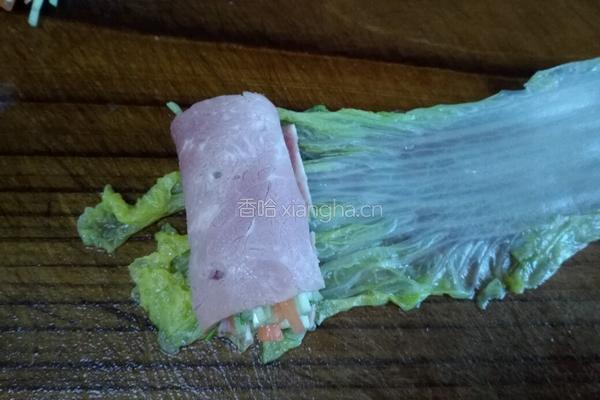 培根白菜卷的做法图解4