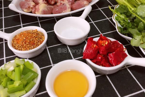 香辣孜然鸡心的做法图解2