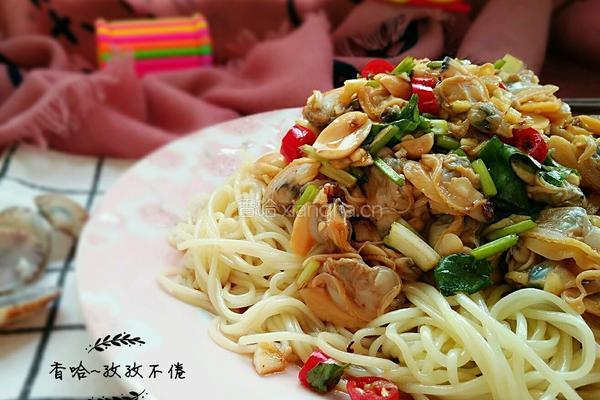 凉拌花蛤面的做法图解12
