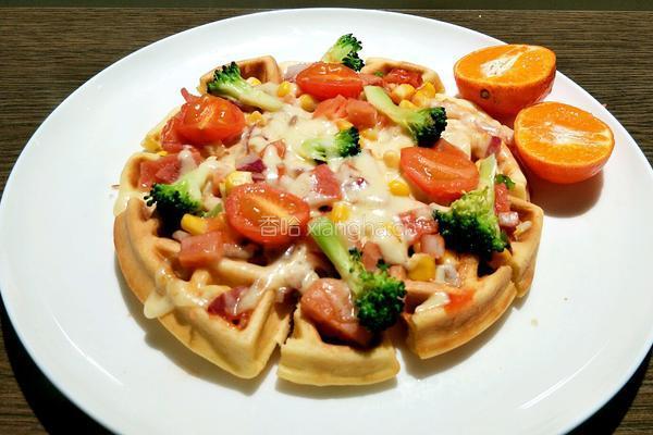 华夫饼披萨微波炉版的做法图解5