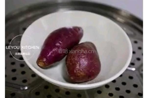 椰蓉紫薯糕的做法图解2