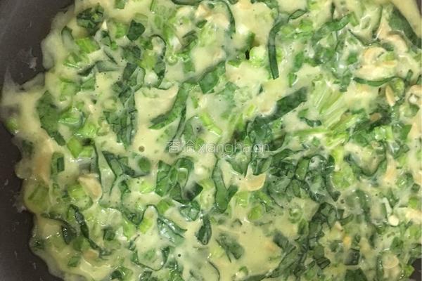 菠菜虾皮鸡蛋饼的做法图解7