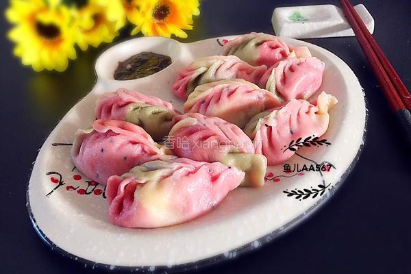 彩色水饺（猪肉蒜苗馅）的做法图解12
