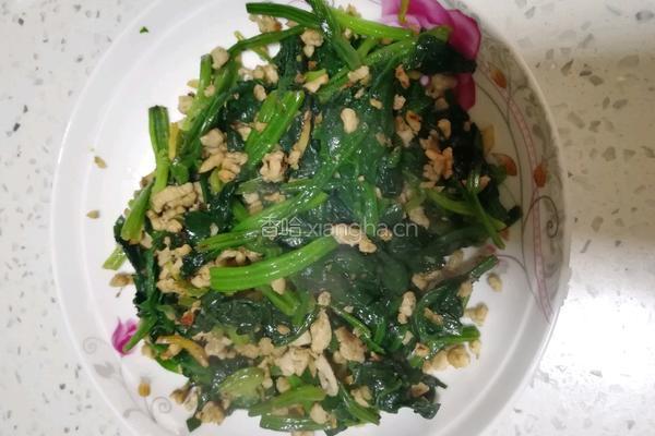 肉沫菠菜的做法图解4