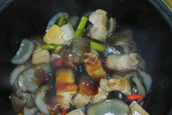 红烧肉焖海参的做法图解6