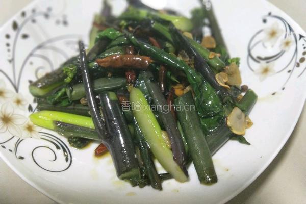 爆炒红油菜苔的做法图解5