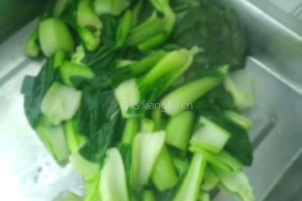 油菜焖肉的做法图解3