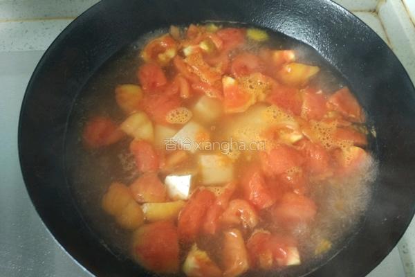 西红柿虾仁豆腐汤的做法图解7