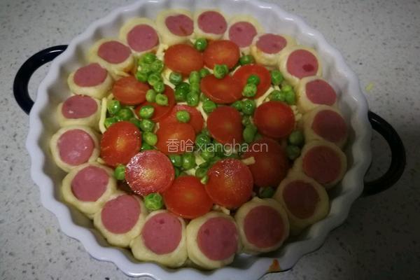 火腿圈香肠披萨的做法图解16
