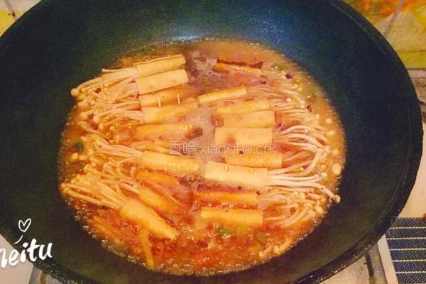 豆腐卷金针菇的做法图解7