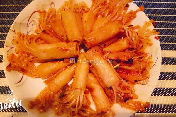 豆腐卷金针菇的做法图解9