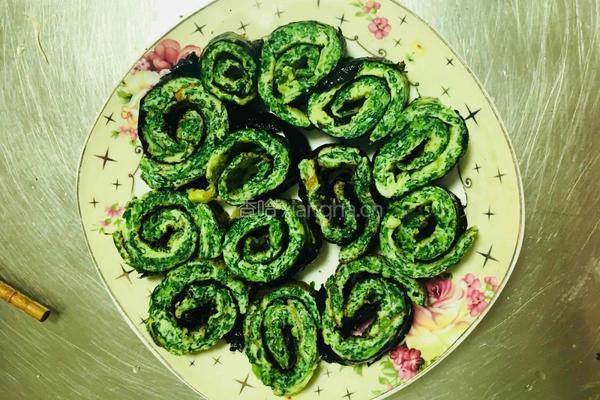 菠菜鸡蛋海苔卷～的做法图解8