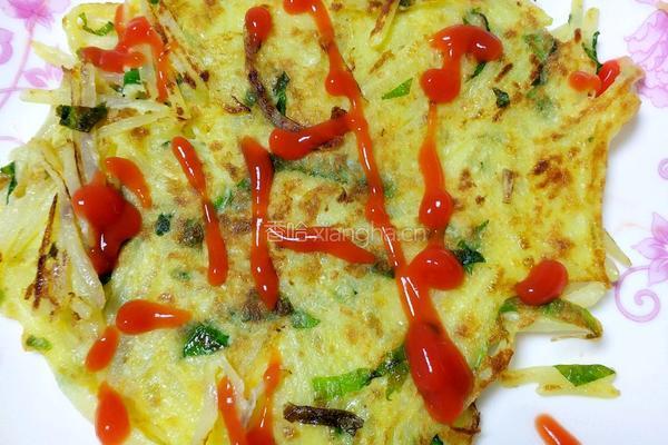 油麦菜土豆丝饼的做法图解4