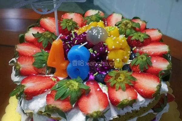 抹茶水果裸蛋糕的做法图解13