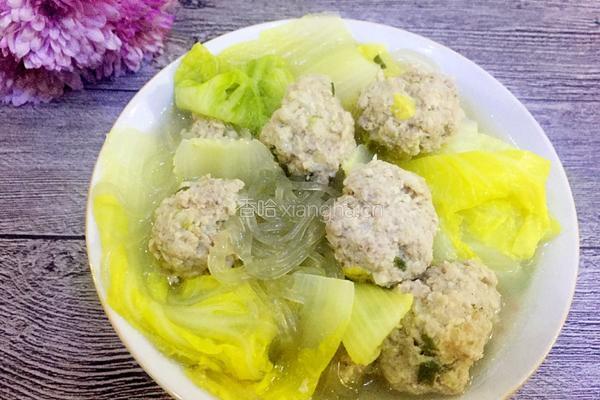 娃娃菜肉圆汤的做法图解14