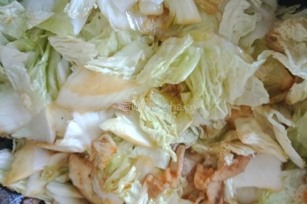 榛蘑炒菜白菜的做法图解4
