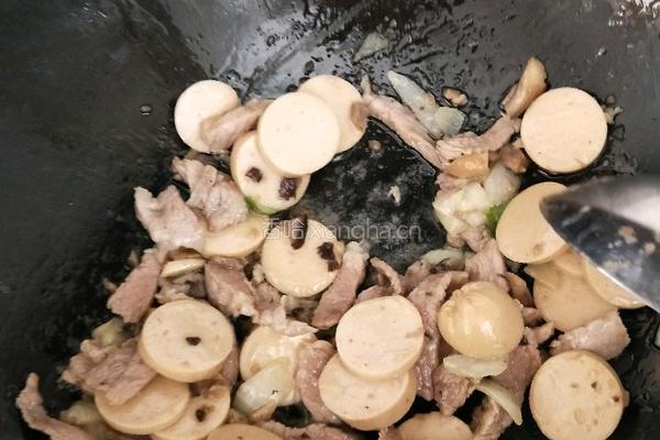 火腿炒肉的做法图解8