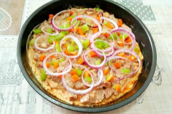 黑胡椒牛肉披萨的做法图解6