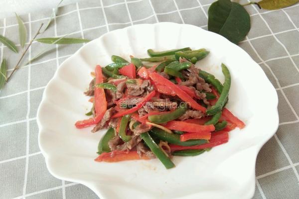 青红椒炒牛肉的做法图解9