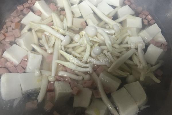 双菇豆腐火腿汤的做法图解7