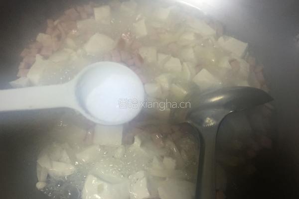 双菇豆腐火腿汤的做法图解8